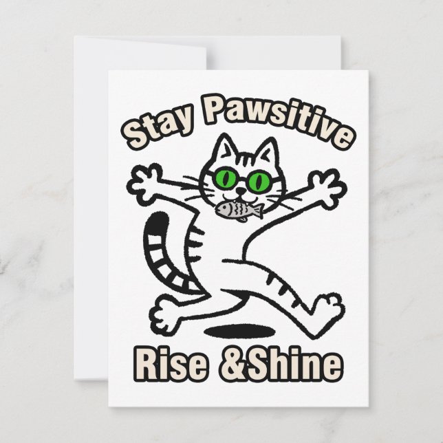 Bleib Pawsitiv Katze Mitteilungskarte (Vorderseite)