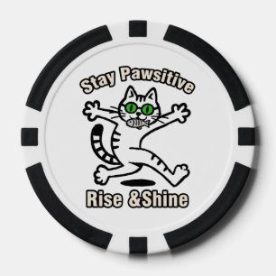 Bleib Pawsitiv Katze Pokerchips