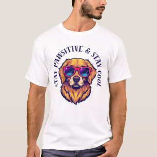 Bleib Positiv & Bleib Cool - Süßer Golden Retrieve T-Shirt