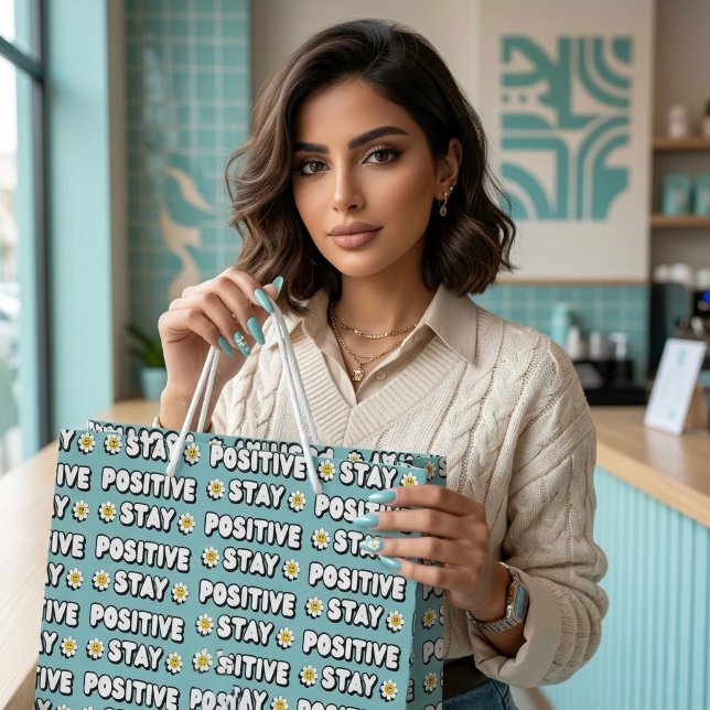 Bleib positiv große geschenktüte (Von Creator hochgeladen)