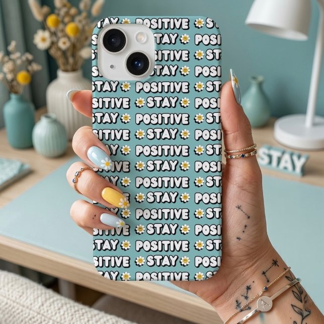 Bleib positiv iPhone 14 plus hülle (Von Creator hochgeladen)