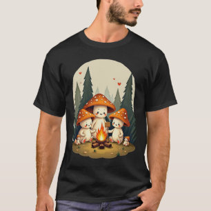 Bleib positiv oder Pilz nicht Lagerfeuer Retro Buc T-Shirt