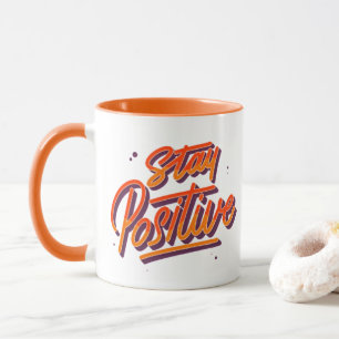 Bleib Positiv - Retro-Typografie-Tasse Tasse