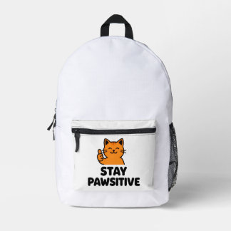 Bleib positiv süße Ingwerkatze Druck Cut & Sew Tas Bedruckter Rucksack