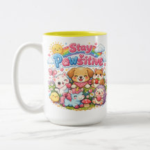 Bleib Positiv Süße Kawaii Tiere Regenbogen