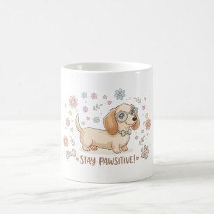 Bleib Positiv Süßer Dachshund Kaffeetasse