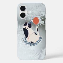 Bleib positiv Tuxedo-Katze Illustration iPhone 16 Hülle