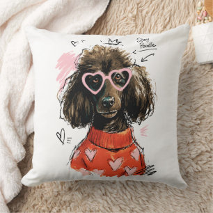 Bleib Pudel Hund mit Herz Sonnenbrille & Cozy Swea Kissen