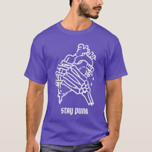 Bleib Punk Skelett Hand Punk Rock Musik T-Shirt