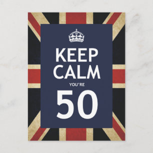 Bleib ruhig, du bist 50 postkarte