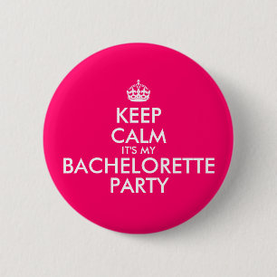 Bleib ruhig, es ist meine Hen Party in Hot Pink Button