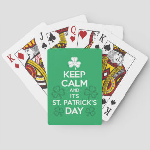 Bleib ruhig, es ist St. Patrick's Day Irish  Spielkarten