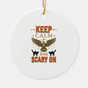 Bleib ruhig, gruselig, an Vintage-Halloween-Vektor Keramik Ornament