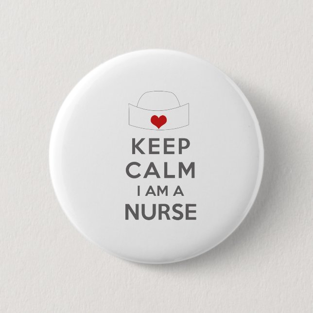 Bleib ruhig, ich bin Krankenpfleger Button (Vorderseite)