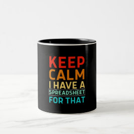 Bleib ruhig, ich habe eine Tabelle dafür Zweifarbige Tasse