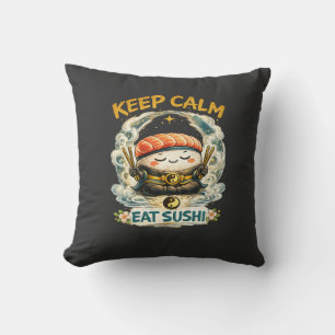Bleib ruhig & iss Sushi – Zen Kawaii Sushi Kissen