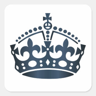 Bleib ruhig Kohlenstoffkrone - Hintergrund ändern Quadratischer Aufkleber