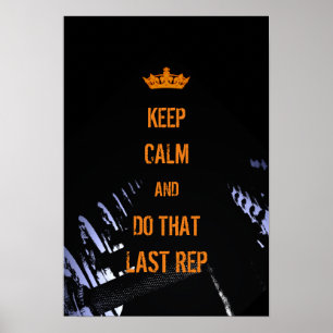 Bleib ruhig lustige Fitness-Cover inspiriert Poster