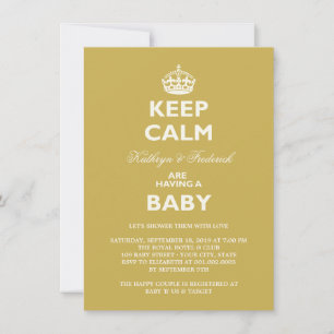 Bleib ruhig lustige Paare Baby Shower Party Einlad Einladung