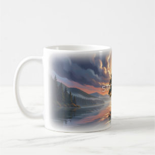 🌕 Bleib Ruhig Mondbeschienener Baum Panorama-Bech Kaffeetasse