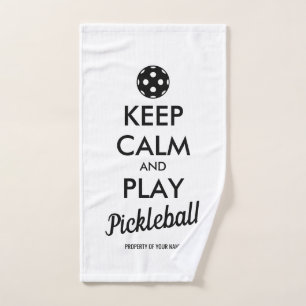 Bleib ruhig, spiele Pickleball, lustiges Handtuch- Handtuch