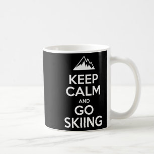 Bleib ruhig und geh Skifahren lustiger Skifahrer  Kaffeetasse