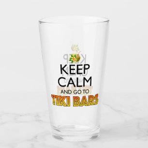 Bleib ruhig und geh zu Tiki-Bars Glas