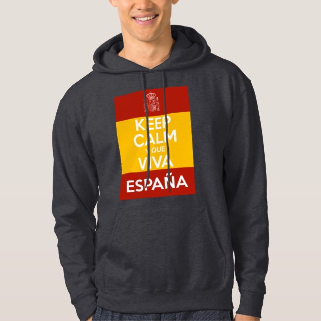 Bleib ruhig und lang lebe Spanien Hoodie (Vorderseite)