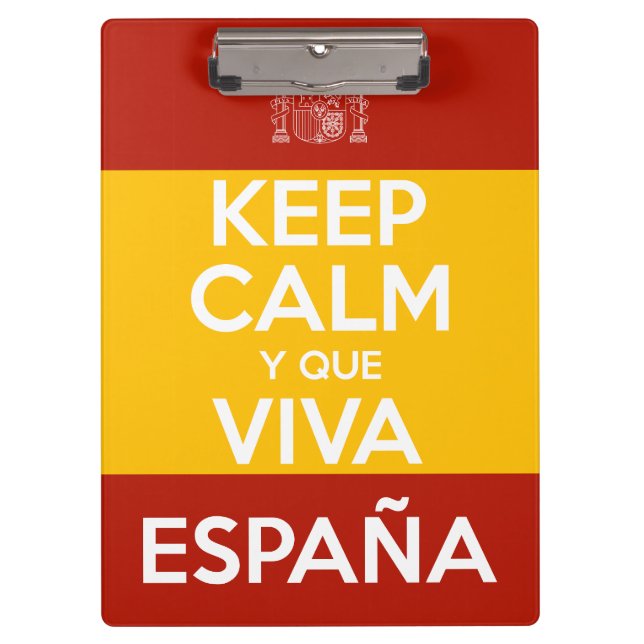Bleib ruhig und lang lebe Spanien Klemmbrett (Vorderseite)