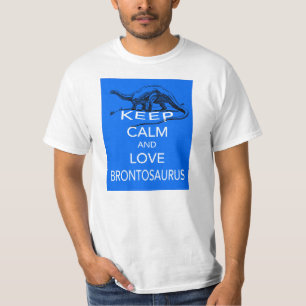 Bleib ruhig und liebe Brontosaurus-Dinosaurier-Des T-Shirt