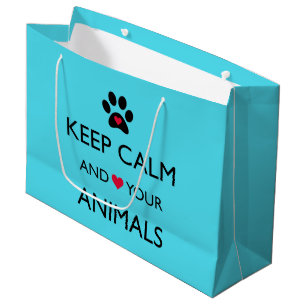"Bleib ruhig und LIEBE deine Tiere” Große Geschenk Geschenktüte