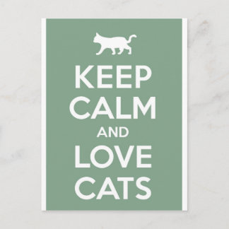 Bleib ruhig und liebe Katzen Postkarte