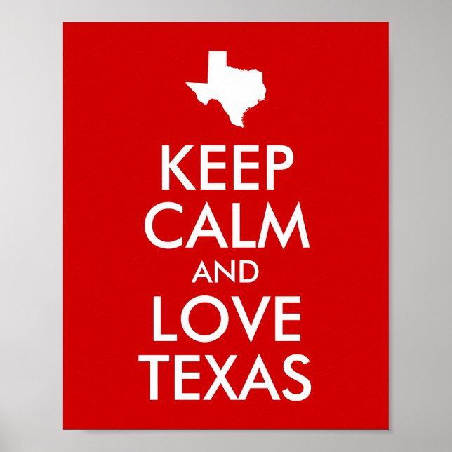 Bleib ruhig und liebe Texas Poster (Vorne)