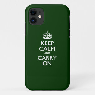 BLEIB RUHIG UND MACH WEITER Forestgrüne Dekoration iPhone 11 Hülle