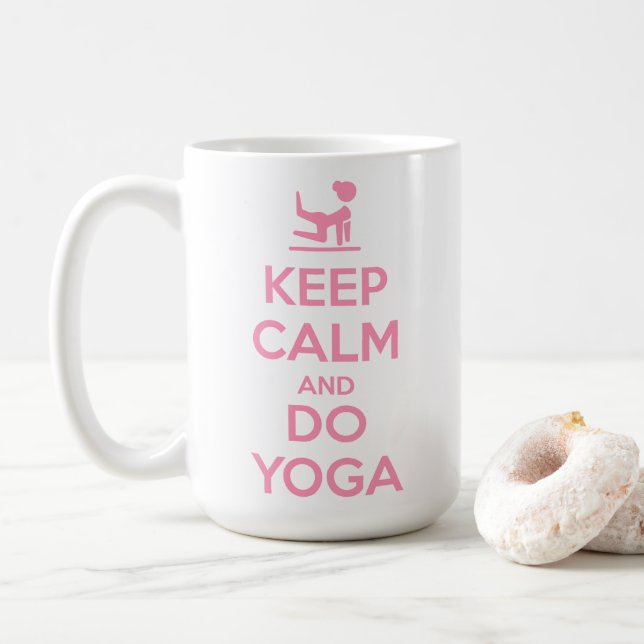 Bleib ruhig und mach Yoga Kaffeetasse (Mit Donut)