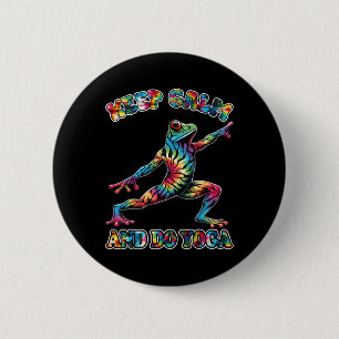 Bleib ruhig und mach Yoga Yoga Frosch Krawatte Tag Button