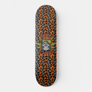 Bleib ruhig und rauche Gras Rastafari-Totenkopf Skateboard