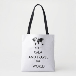 Bleib ruhig und reise um die Welt Tasche