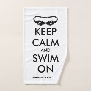 Bleib ruhig und schwimm weiter Sport Handtuch Gesc