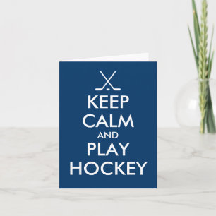 Bleib ruhig und spiel Hockey Grußkarte Karte
