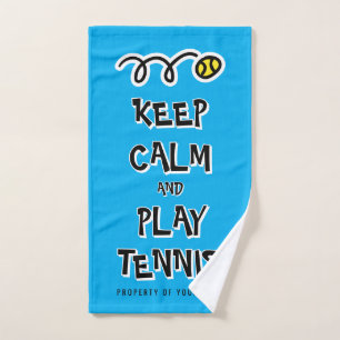 Bleib ruhig und spiele lustig Tennis Sport Handtuch