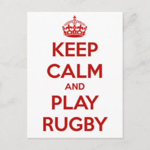 Bleib ruhig und spiele Rugby Postkarte