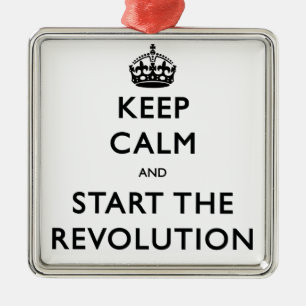 Bleib ruhig und starte die Revolution Silbernes Ornament