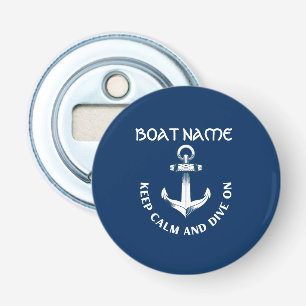 Bleib ruhig und tauche weiter, Anker Marineblau Flaschenöffner
