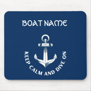 Bleib ruhig und tauche weiter, Anker Marineblau  Mousepad