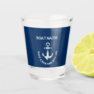 Bleib ruhig und tauche weiter, Anker Marineblau Schnapsglas