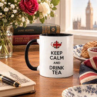 Bleib ruhig und trinke Tee Tasse