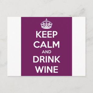 Bleib ruhig und trinke Wein Postkarte