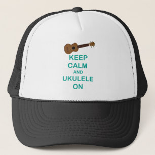 Bleib ruhig und Ukulele an einzigartiger Hawaii-Sp Truckerkappe