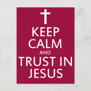 Bleib ruhig und vertraue Jesus Postkarte